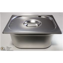 ME#09 S/S FOOD PAN HALF  SIZE 6" WITH LID