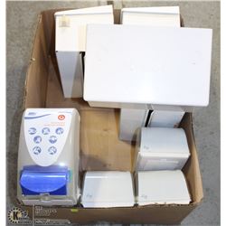 LOT OF 4 TOWEL DISPENSERS & 6 SOAP DISPENSERS