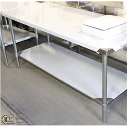 ME#04 S/S WORK TABLE  30"X72" WITH GALVANIZED LEGS
