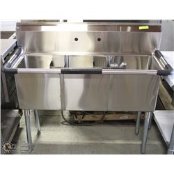 ME#03 TRIPLE COMPARTMENT S/S SINK 15"X15"X14" DEEP