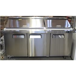 ME#02- TRIPLE DOOR 72" S/S MEGA TOP REFIRGERATED