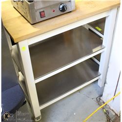 WOOD TOP PREP STATION 31X20X36