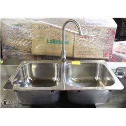 DOUBLE SINK WITH TAPS 31X20X10