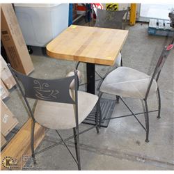 WOOD TABLE WITH 3 CHAIRS