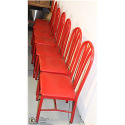 7 STEEL RED CHAIRS