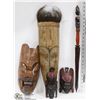 Image 1 : FOUR NATIVE ART FACE MASKS AND SWORD