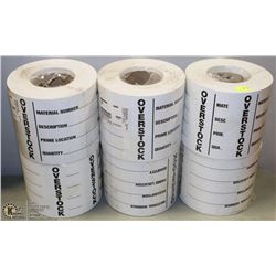 6 ROLLS OF OVERSTOCK STICKERS