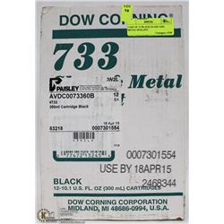 CASE OF 12 BLACK COLOR GLASS AND METAL SEALANT