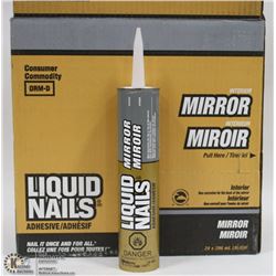 CASE OF 24 LIQUID NAILS MIRROR INTERIOR ADHESIVE