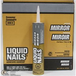 CASE OF 24 LIQUID NAILS MIRROR INTERIOR ADHESIVE