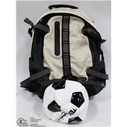 LOT OF COLUMBIA TITANIUM BACKPACK AND NEW SOCCER