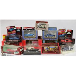 BOX OF 14 MOSTLY ERTLE DIE CAST TOYS