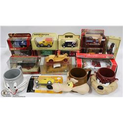 BOX OF ASSORTED MATCHBOX & REVELL DIE CAST TOYS