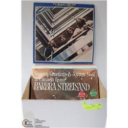 BOX OF RECORDS INCL ELVIS, BEATLES ETC
