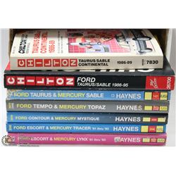 BOX OF ASSORTED FORD CAR MANUALS INCL