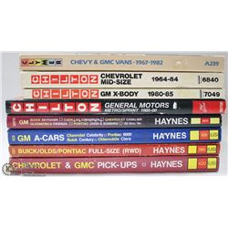 BOX OF ASSORTED CHEVROLET & GM CAR/TRUCK MANUALS