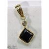Image 1 : #1-14K YELLOW GOLD BLACK & WHITE DIAMOND PENDANT