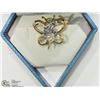 Image 2 : #4-10K YELLOW-WHITE GOLD SAPPHIRE PENDANT/BROOCH