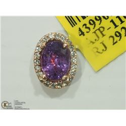 #9-14K ROSE GOLD SAPPHIRE & DIAMOND PENDANT