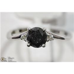 #10-14K WHITE GOLD BLACK & WHITE DIAMOND RING