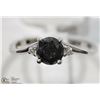 Image 1 : #10-14K WHITE GOLD BLACK & WHITE DIAMOND RING