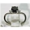 Image 2 : #10-14K WHITE GOLD BLACK & WHITE DIAMOND RING