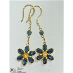 #11-18K YELLOW GOLD SAPPHIRE EARRINGS