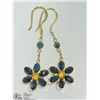 Image 1 : #11-18K YELLOW GOLD SAPPHIRE EARRINGS