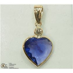 #14-14K YELLOW GOLD TANZANITE & DIAMOND PENDANT