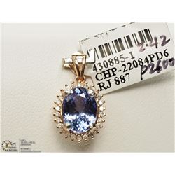 #15-14K ROSE GOLD TANZANITE & DIAMOND PENDANT