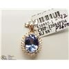 Image 1 : #15-14K ROSE GOLD TANZANITE & DIAMOND PENDANT