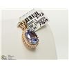 Image 2 : #15-14K ROSE GOLD TANZANITE & DIAMOND PENDANT