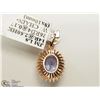 Image 3 : #15-14K ROSE GOLD TANZANITE & DIAMOND PENDANT