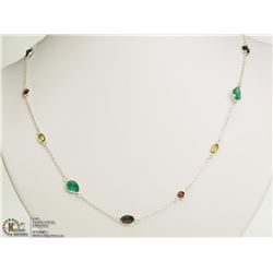 #20-STERLING SILVER GEMSTONE NECKLACE