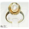 Image 1 : #21-10K YELLOW GOLD CULTURED PEARL RING SIZE 6.5