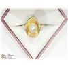 Image 3 : #21-10K YELLOW GOLD CULTURED PEARL RING SIZE 6.5