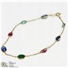 Image 1 : #23-14K YELLOW GOLD GEMSTONES BRACELET