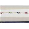 Image 3 : #23-14K YELLOW GOLD GEMSTONES BRACELET