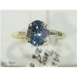 #24-14K YELLOW GOLD TANZANITE & DIAMOND RING