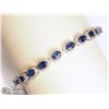 Image 1 : #25-STERLING SILVER SAPPHIRE & CZ BRACELET