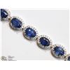 Image 2 : #25-STERLING SILVER SAPPHIRE & CZ BRACELET
