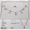 Image 1 : 14KT YELLOW GOLD GEMSTONE NECKLACE WITH COA