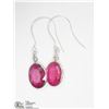 Image 1 : #26-14K WHITE GOLD RUBY & DIAMOND EARRINGS