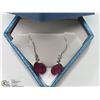 Image 2 : #26-14K WHITE GOLD RUBY & DIAMOND EARRINGS