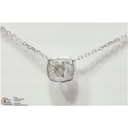 #27-14K WHITE GOLD DIAMOND SOLITAIRE NECKLACE