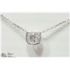 Image 1 : #27-14K WHITE GOLD DIAMOND SOLITAIRE NECKLACE