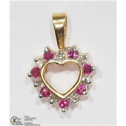#28-18K YELLOW GOLD RUBY & DIAMOND PENDANT