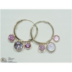 #32-14K YELLOW GOLD SAPPHIRE EARRINGS