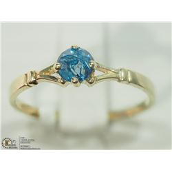 #33-10K YELLOW GOLD BLUE DIAMOND RING SIZE 7.5