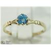 Image 1 : #33-10K YELLOW GOLD BLUE DIAMOND RING SIZE 7.5